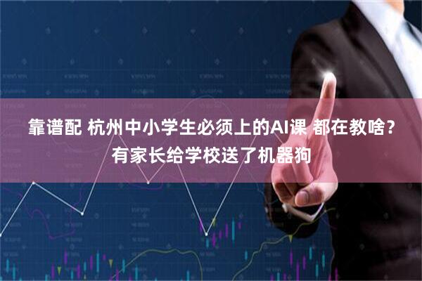 靠谱配 杭州中小学生必须上的AI课 都在教啥？有家长给学校送了机器狗