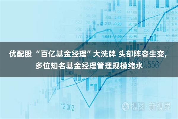 优配股 “百亿基金经理”大洗牌 头部阵容生变, 多位知名基金经理管理规模缩水